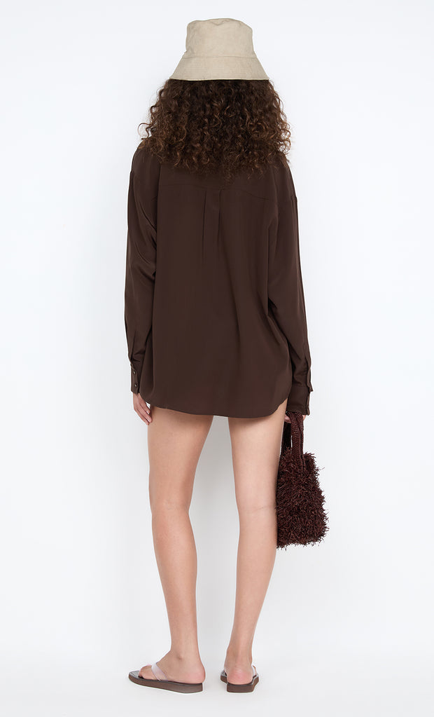 SILK SHIRT - CHOC