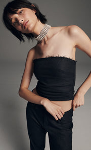 TALI TUCK BODICE  - CHECK