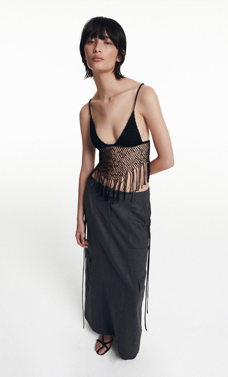 HEIDI MAXI SKIRT - CHARCOAL