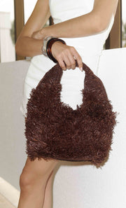 DAWN RAFFIA BAG - DARK CHOCOLATE