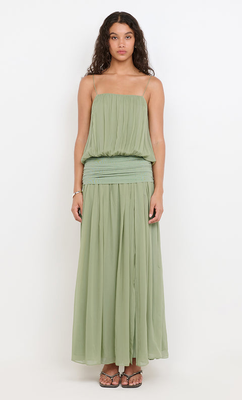 CAMILLE BLOUSON DRESS - PISTACHIO