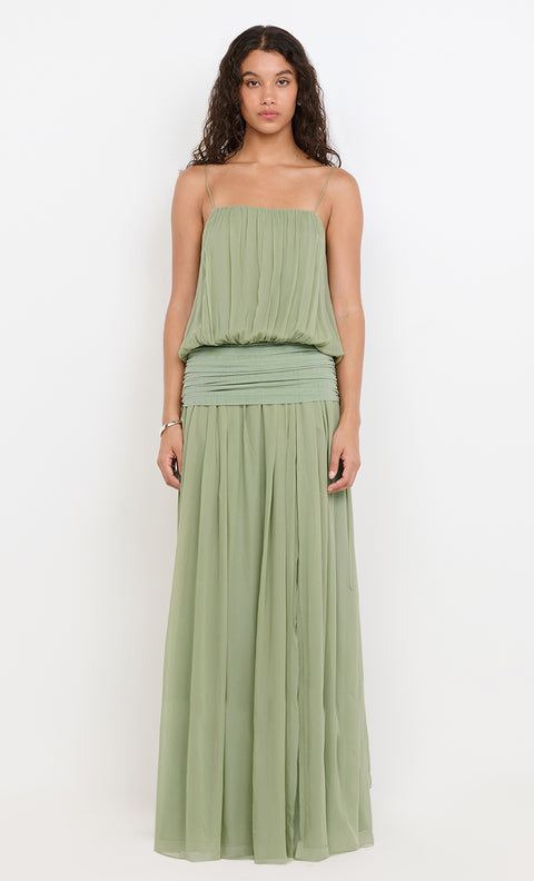 CAMILLE BLOUSON DRESS - PISTACHIO