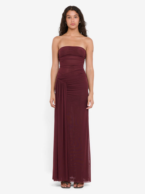IDA STRAPLESS DRESS - BLACKBERRY