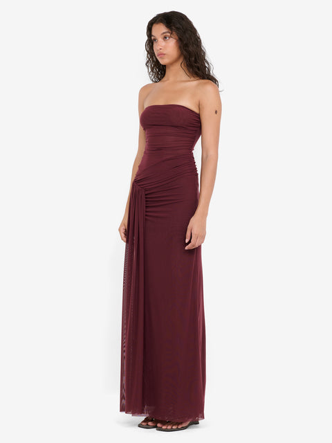 IDA STRAPLESS DRESS - BLACKBERRY