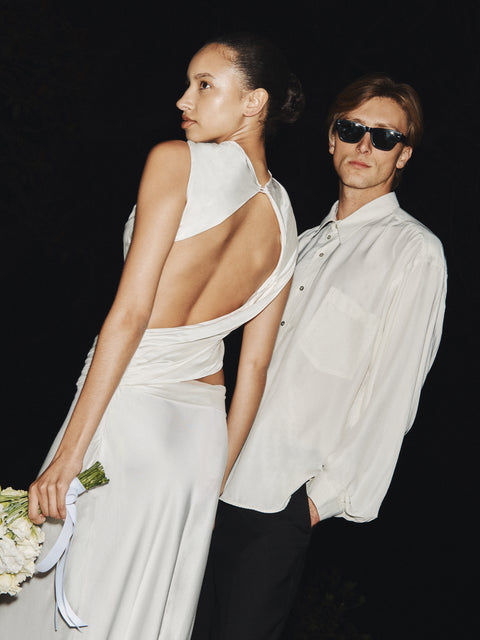 EYRE ASYM GOWN - IVORY