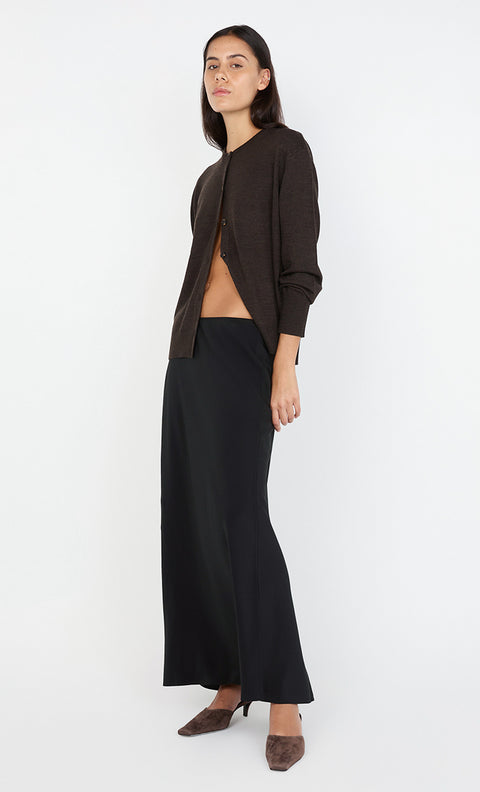 SILK BIAS MAXI SKIRT - BLACK