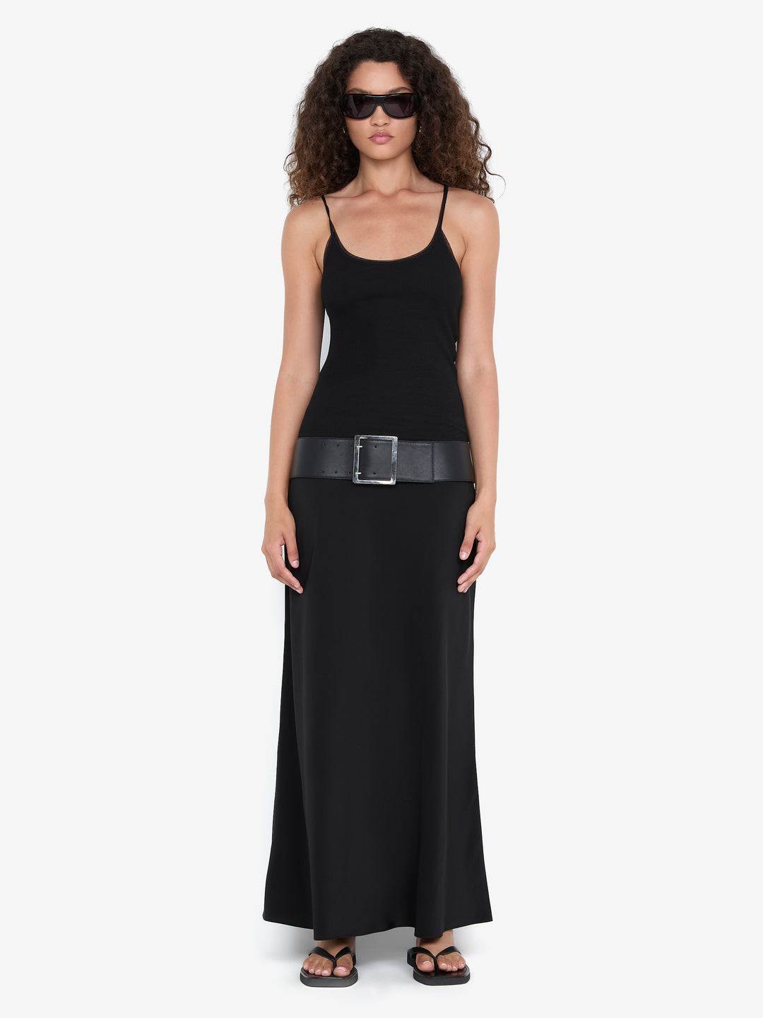 SILK BIAS MAXI SKIRT - BLACK