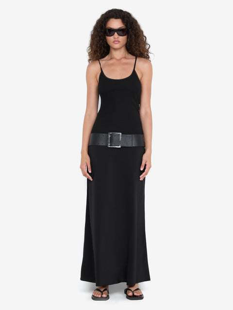 SILK BIAS MAXI SKIRT - BLACK