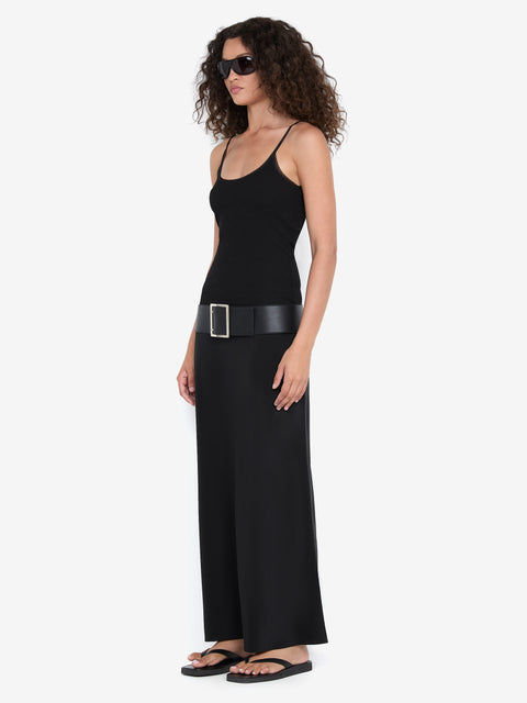 SILK BIAS MAXI SKIRT - BLACK