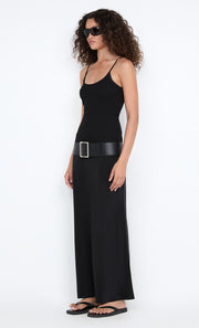 SILK BIAS MAXI SKIRT - BLACK