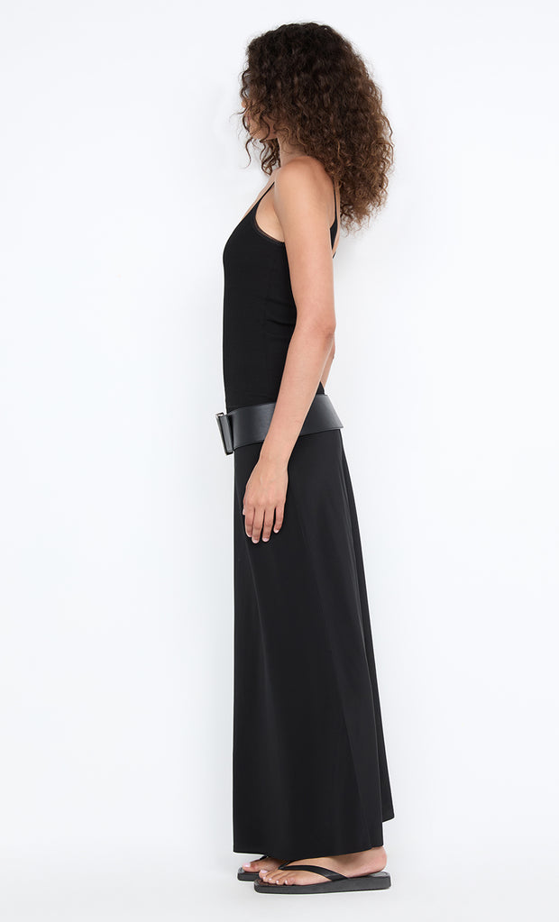 SILK BIAS MAXI SKIRT - BLACK