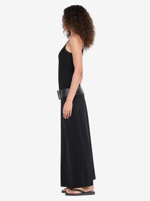SILK BIAS MAXI SKIRT - BLACK
