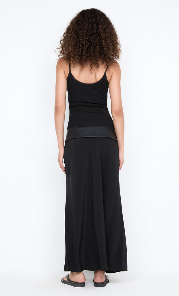 SILK BIAS MAXI SKIRT - BLACK