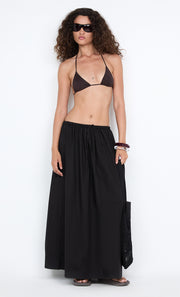 ELEANOR DRAWCORD MAXI SKIRT - BLACK