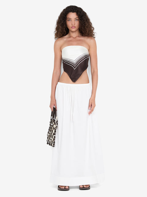 ELEANOR DRAWCORD MAXI SKIRT - IVORY