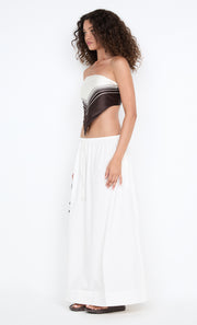ELEANOR DRAWCORD MAXI SKIRT - IVORY