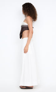 ELEANOR DRAWCORD MAXI SKIRT - IVORY