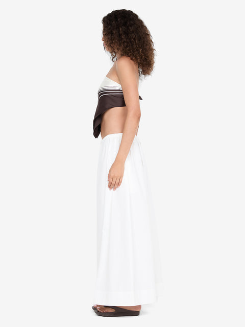 ELEANOR DRAWCORD MAXI SKIRT - IVORY