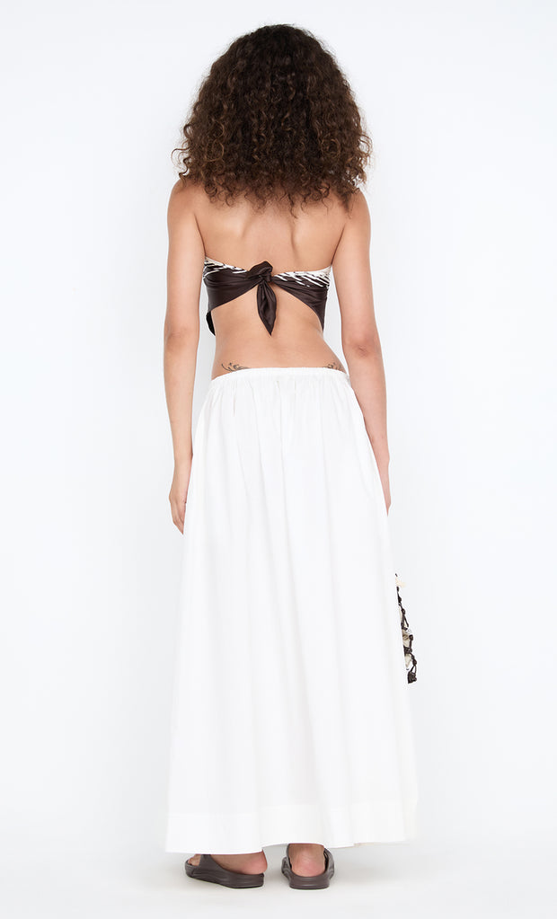 ELEANOR DRAWCORD MAXI SKIRT - IVORY