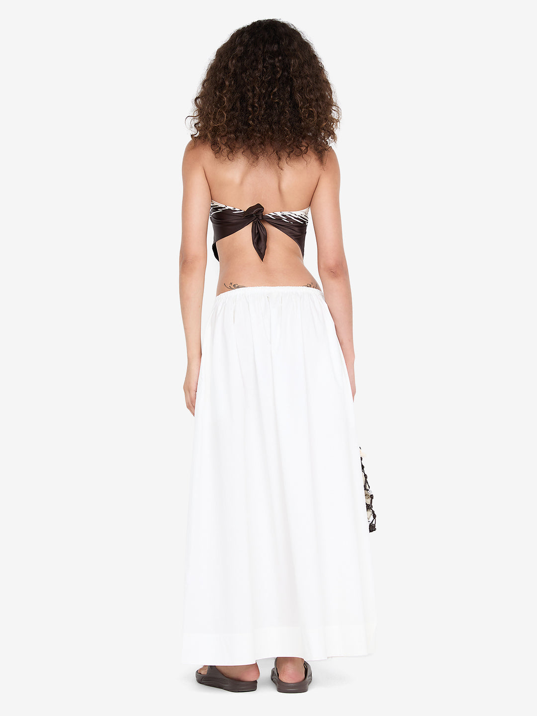 ELEANOR DRAWCORD MAXI SKIRT - IVORY