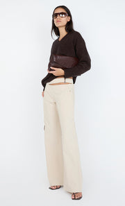 CAMPBELL V NECK JUMPER - CHOC