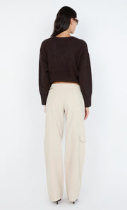 CAMPBELL V NECK JUMPER - CHOC