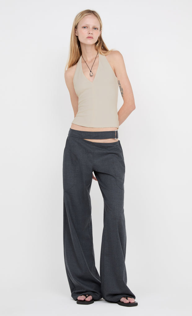 IONE HALTER TOP - TAUPEE