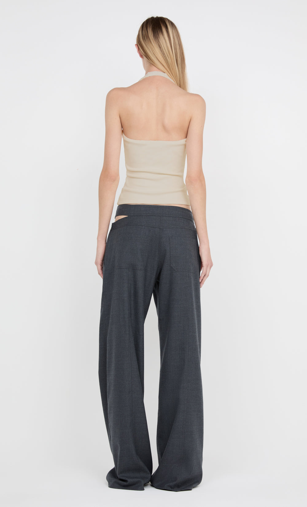 IONE HALTER TOP - TAUPEE