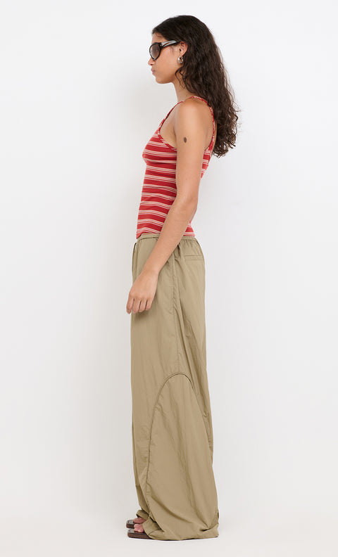 BENNI KEYHOLE TANK - BURNT RED/BUTTER STRIPE