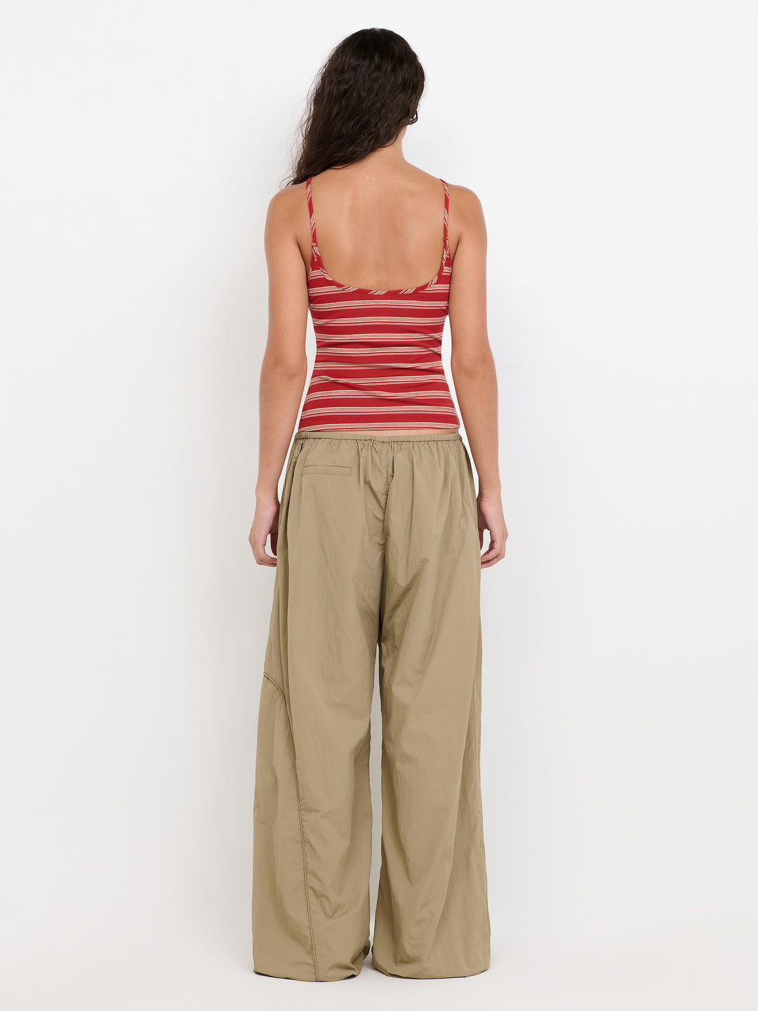 BENNI KEYHOLE TANK - BURNT RED/BUTTER STRIPE