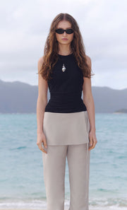WINNIE FRILL TOP - BLACK