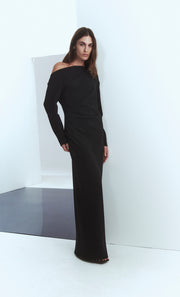 OTTIE ASYM MAXI DRESS - BLACK