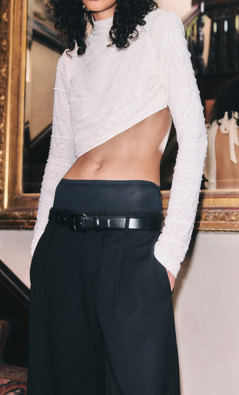 BRENNA PINTUCK TOP - SNOW