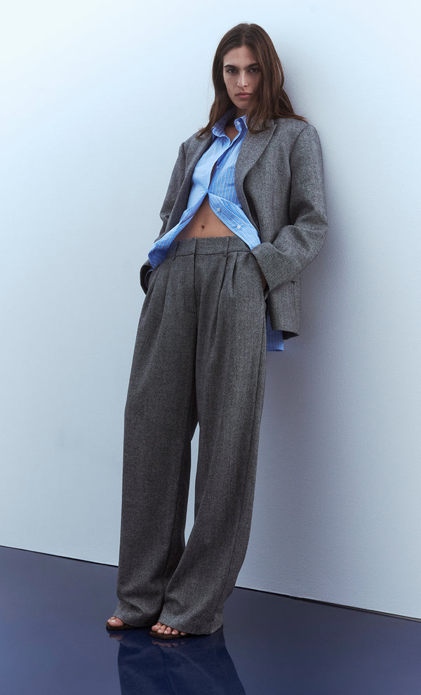 BRINLEY PANT - SALT & PEPPER WEAVE