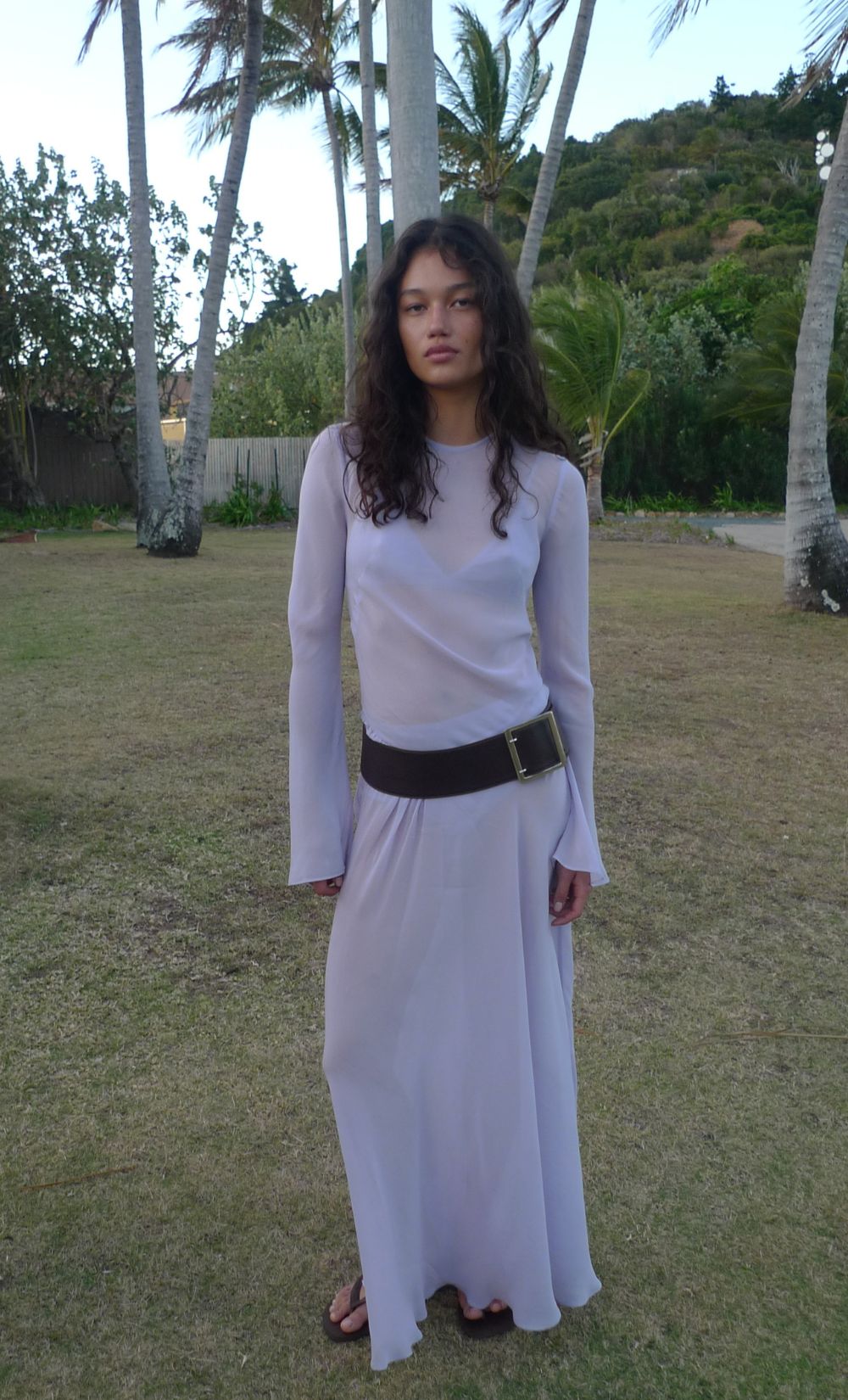 DELILAH LONG SLEEVE MAXI DRESS - WISTERIA