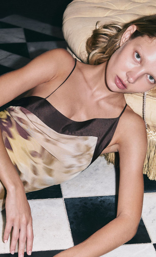 BLAISE ASYM MIDI DRESS - PALMERA FLORAL