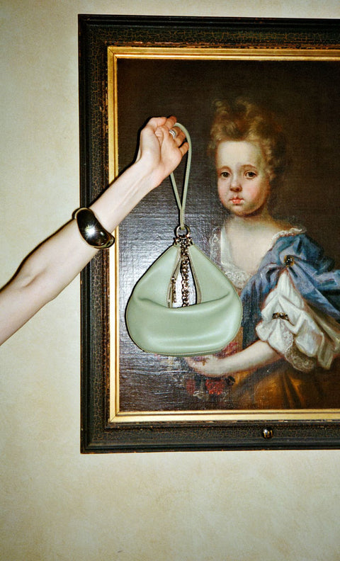 MYRA PETIT SAC BAG - PISTACHIO LEATHER/SILVER