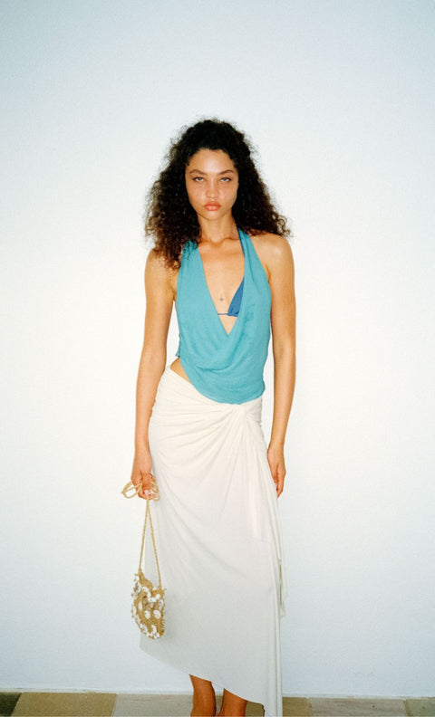 LANDON HALTER TOP - DEEP SEAFOAM