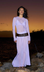 DELILAH LONG SLEEVE MAXI DRESS - WISTERIA