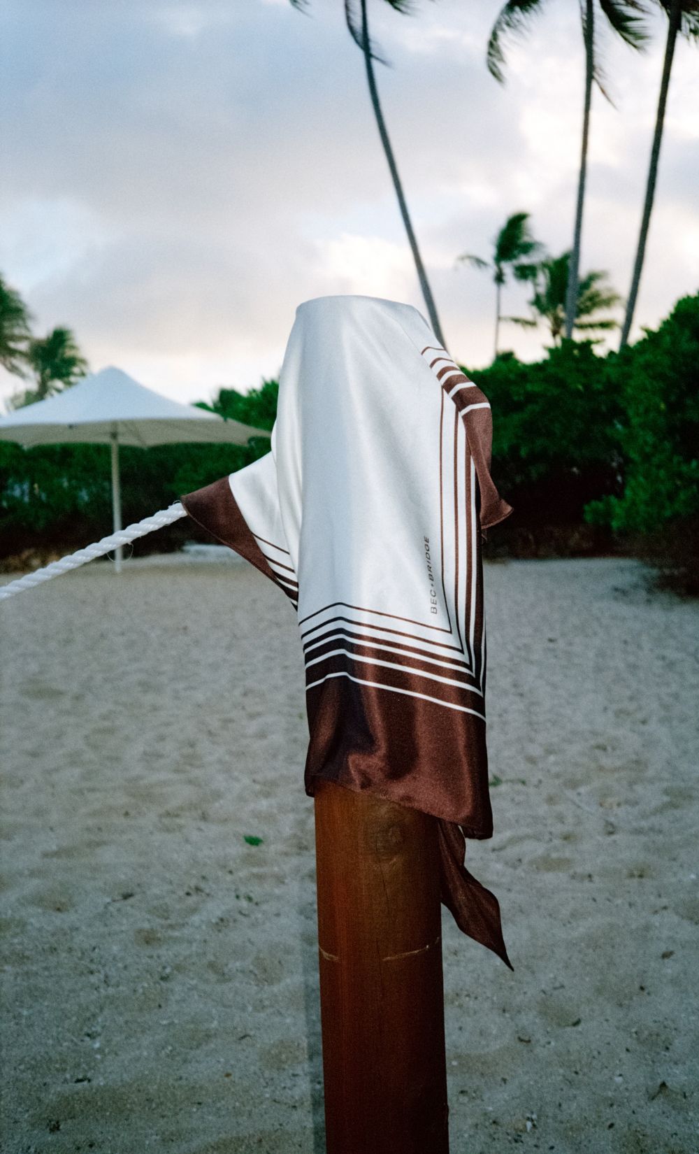 GEO SILK SCARF - DARK CHOC/IVORY GEO