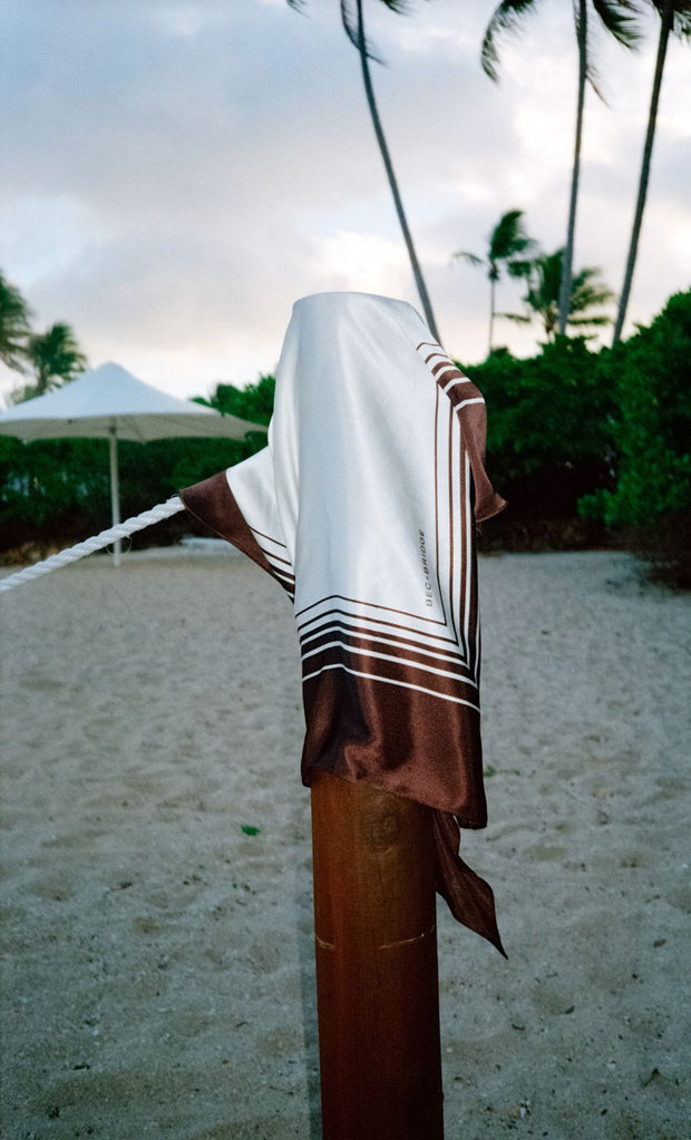 GEO SCARF - DARK CHOC/IVORY GEO