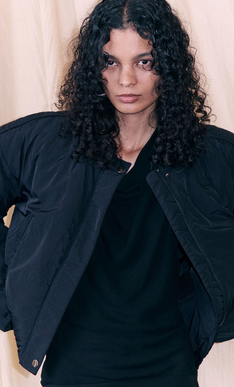 BASTIEN BOMBER JACKET - BLACK