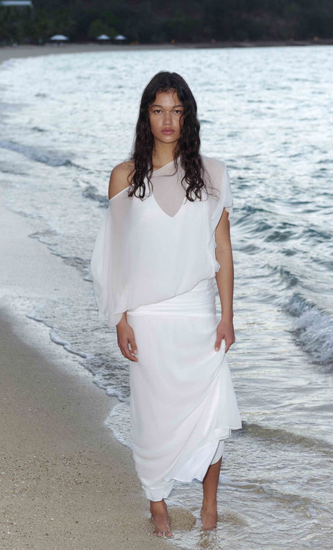 DELILAH OVERLAY MAXI DRESS - IVORY