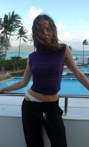 LEILAH ASYM TOP - DEEP VIOLET
