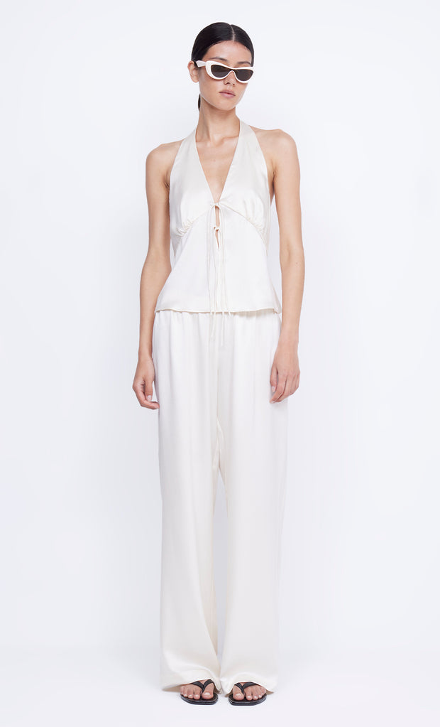 KAIA HALTER TOP - IVORY
