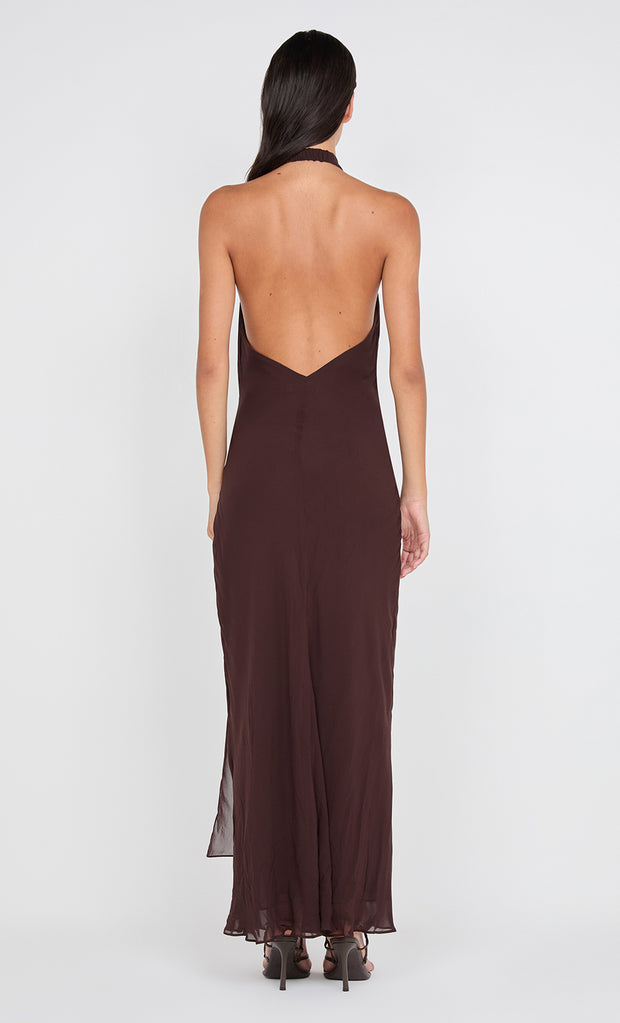SONEVA WRAP DRESS - DARK CHOCOLATEOLATE