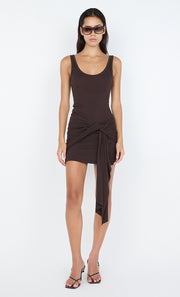 KODY RIB MINI DRESS - DARK CHOCOLATEOLATE