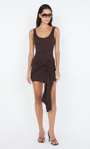 KODY RIB MINI DRESS - DARK CHOCOLATEOLATE