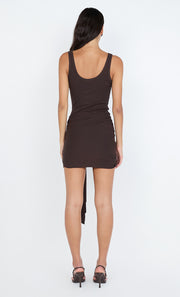 KODY RIB MINI DRESS - DARK CHOCOLATEOLATE