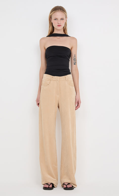 VIDA RUCHED TOP - BLACK